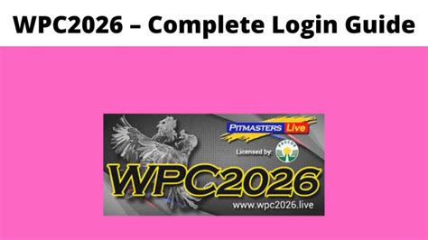 WPC2026 Live Dashboard: Login and Registration .